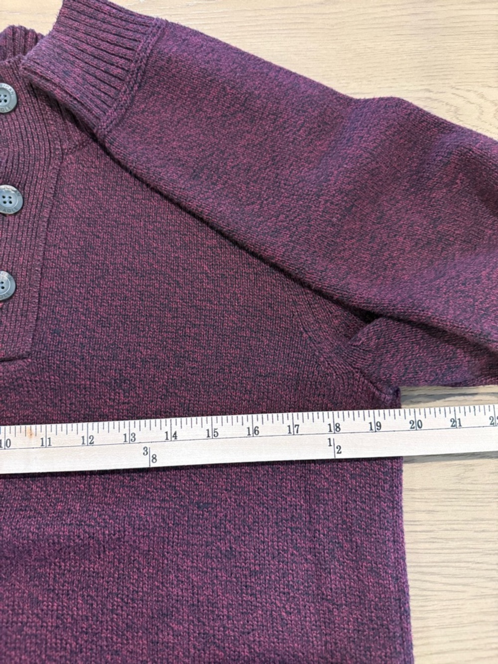 American Eagle Seriously Soft Henley Sweater Mock Neck Button Pullover Preppy - Picture 10 of 15